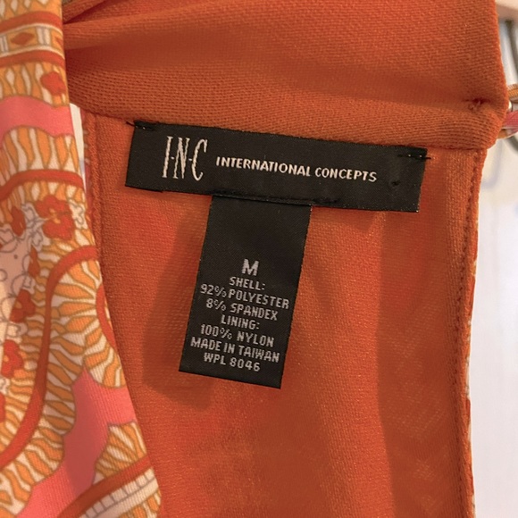 NWOT International Concepts Midi Wrap Dress pink and orange size medium - Picture 5 of 8
